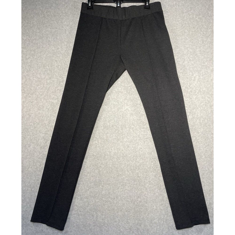Chico's Pants Womens 1‎ US Size 8 Dark Grey Knit Pull On Stretch Casual Comfort